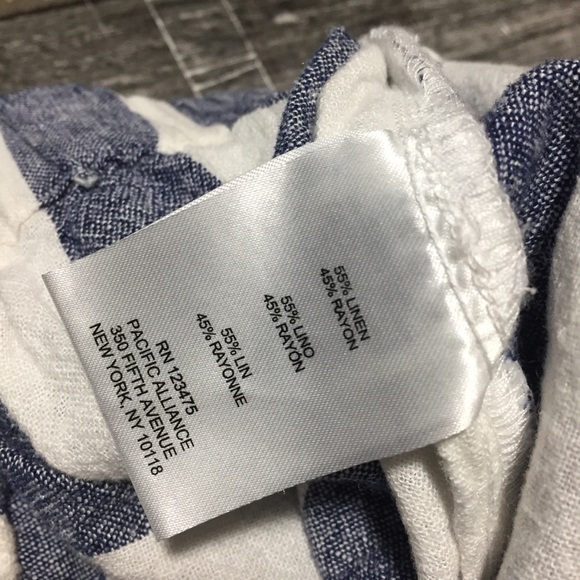 Ellen Tracy Striped Linen Rayon Skirt Women’s XL Blue White - Picture 6 of 8